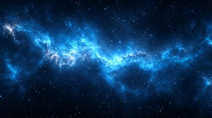 Naklejka premium A blue galaxy with stars and a long blue line