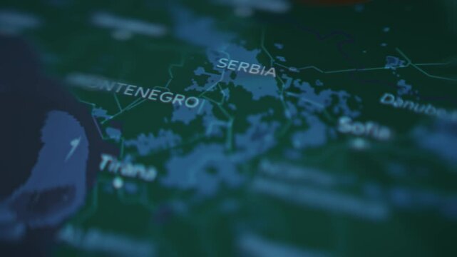 South Europe Weather map showing precipitations in multiple regions viewed on smartphone