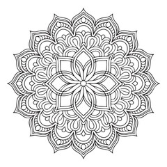 Mandala pattern colored background. Vector illustration,Mandala Line Drawing Design,Ornamental mandala with golden color arabesque floral pattern islamic east style