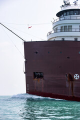 Close up of bow of great lakes freighter