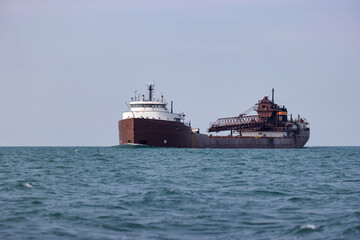 Freighter traveling the Great Lakes