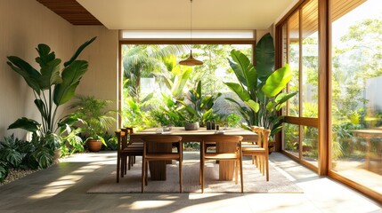 Modern Tropical Dining Room