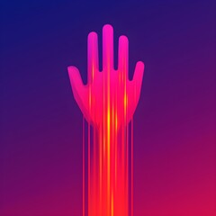 Obraz premium Abstract representation of a hand with flowing colors