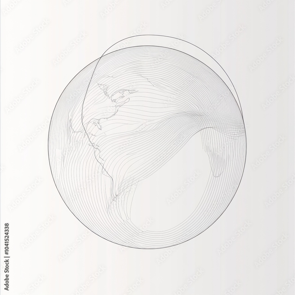 Aufkleber a clean and simple outline of a globe conveys the concept of international travel and global connect