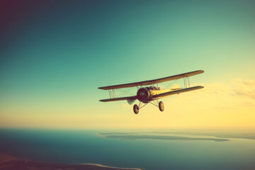 Fototapeta premium Aviation and pilots in the 1920s and 1930s. AI generative.