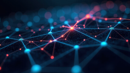 Illustration showcasing the complexity of AI systems. Digital representation of neural network activity. Neurons firing in a dark background, representing artificial intelligence and machine learning.