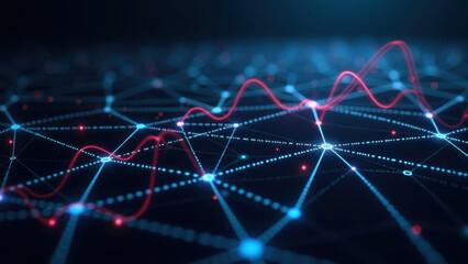 Illustration showcasing the complexity of AI systems. Digital representation of neural network activity. Neurons firing in a dark background, representing artificial intelligence and machine learning.