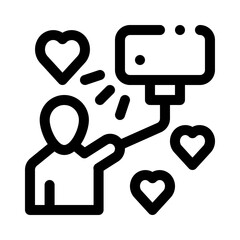 Selfie in Action line icon