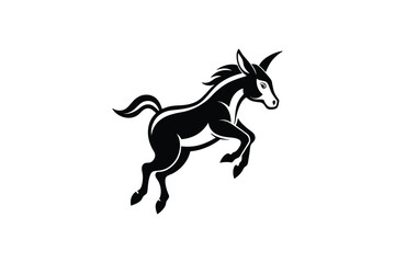 Obraz premium Donkey on White Background | Humble and Gentle Animal Illustration