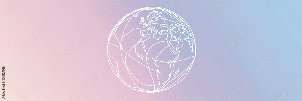 Poster a clean outline of a globe symbolizes the concept of international travel, evoking a sense of advent