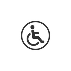 Human on wheelchair symbol icon isolated on transparent background
