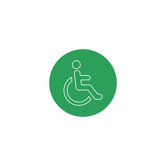 Human on wheelchair symbol icon isolated on transparent background