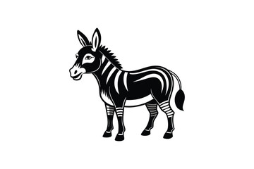  Donkey on White Background | Humble and Gentle Animal Illustration