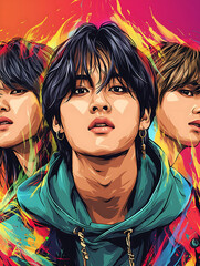 Fototapeta premium K-pop idol illustration