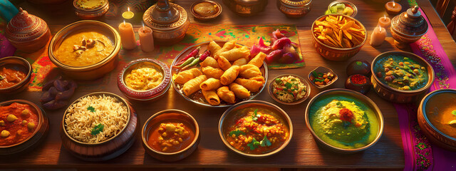 Festive Indian Feast Display