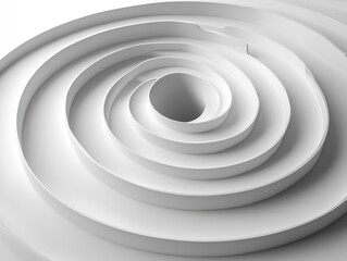 Obraz premium Abstract White Spiral Structure with Circular Layers