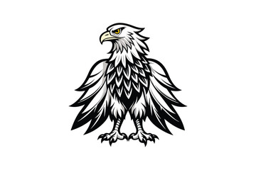 Eagle on White Background | Majestic and Powerful Bird Illustration