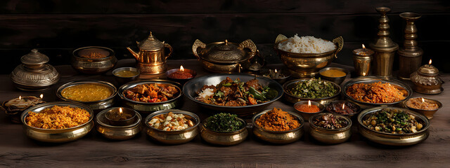 Naklejka premium Vegetarian Indian Celebration Feast