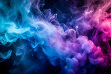 Fototapeta premium Vibrant smoke swirls in air creating dynamic abstract background with smoke texture
