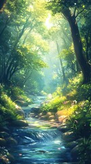 Obraz premium Capture a mystical forest, Enchanted glade, Cosmic realm