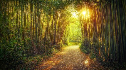 Obraz premium Bamboo Forest in Morning Light