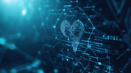 Obraz premium The Heart of Technology: A Digital Representation of Life's Essence