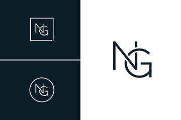 NG Vector Logo Template - Simple Icon for Initial Letter N and G Monogram