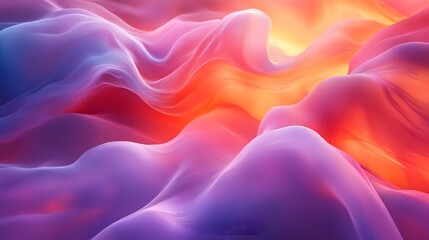 Obraz premium 3D wallpaper with abstract curves and flower patterns intertwined, modern and dynamic with soft pastel hues