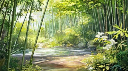 Bamboo Forest in Morning Light