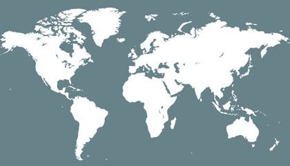 World map. Grey modern vector map. Silhouette map.