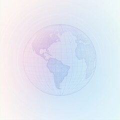 A simple outline of a globe emphasizes the theme of international travel and global connections, crafted in a modern style. Generative AI