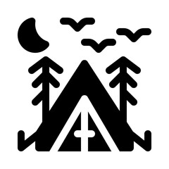 Camping Tent glyph icon
