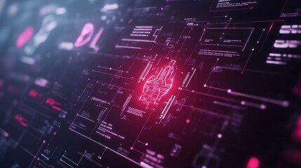 Obraz premium The Heart of Technology: A Digital Representation of Life's Essence