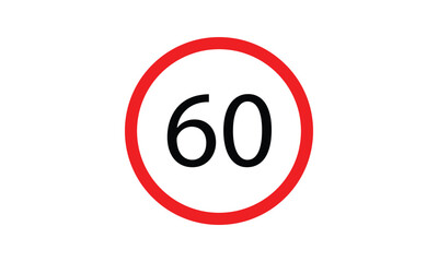Obraz premium Speed limit, driving speed limit sixty 60 sign. traffic signs