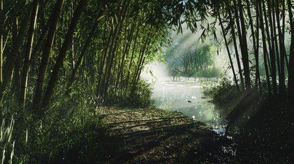 Obraz premium Bamboo Forest in Morning Light