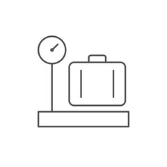 Luggage weighing line outline icon