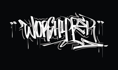 WORSHIPPER graffiti tag style design