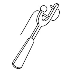 steel seam ripper isometric outline concept, stitches Remover or open seams, cut strings tool vector icon, custom tailoring symbol, Made-to-measure clothing sign,Sewist materials stock illustration