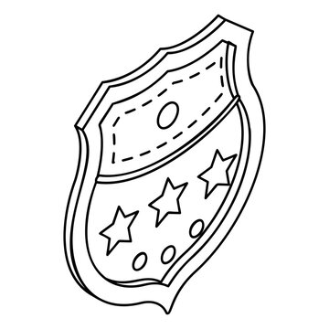 recommend clip art: Sew a uniform badge with straight stitch pattern isometric outline concept, vector icon, custom tailoring symbol, Made-to-measure clothing sign,Sewist materials stock illustration