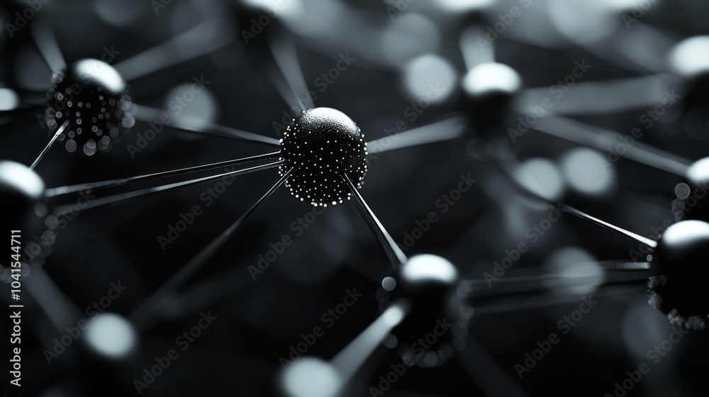Poster The visual features a network of nodes and strands, each connected intricately against a dark backdrop, symbolizing advanced technology and scientific concepts related to data and connectivity.