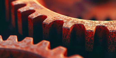 Two gears that are rusty and worn