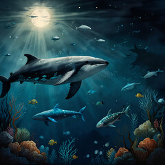 Fototapeta premium shark in aquarium