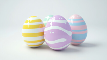 Easter eggs on white background