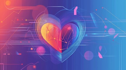 Fototapeta premium The Heart of Technology: A Digital Representation of Life's Essence