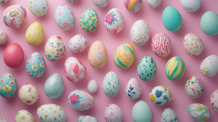 easter eggs on a white background