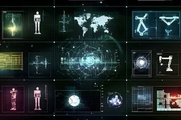 Obraz premium Industrial Robot Manufacturing Process - Automated Engineering Assembly Montage