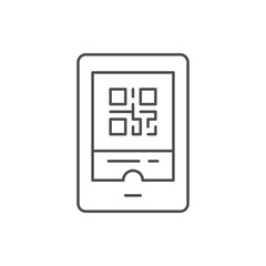 Digital ticket line outline icon