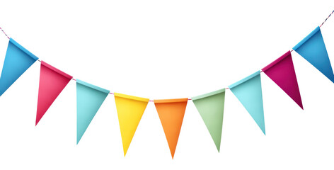 Fototapeta premium PNG Bunting pennant white background clothesline celebration.