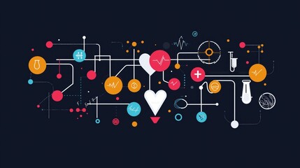 Obraz premium The Heart of Technology: A Digital Representation of Life's Essence