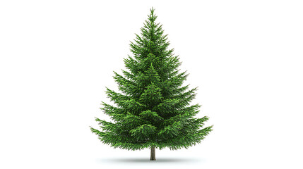 Green fir tree isolated on white background